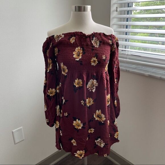NWT Xhilaration Floral Print Long Sleeve Dress - Picture 4 of 7